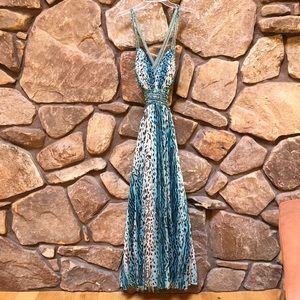 Jovani Blue Leopard Prom Dress